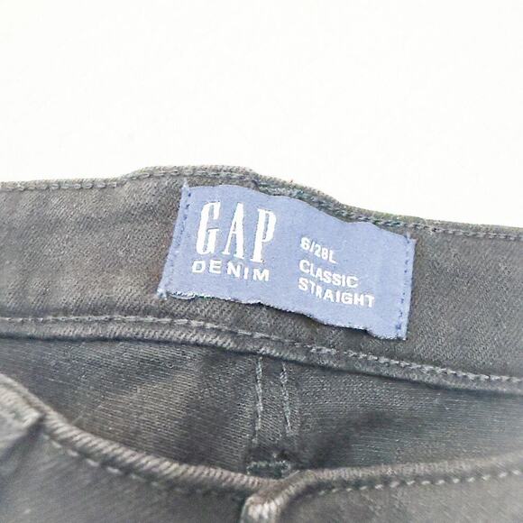 Gap Classic Straight Black Denim Jeans Size 6 /. 28 Long term - Picture 7 of 9